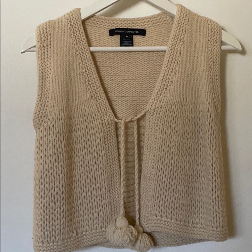 French Connection Beige Medium Wool/Rabbit Vest